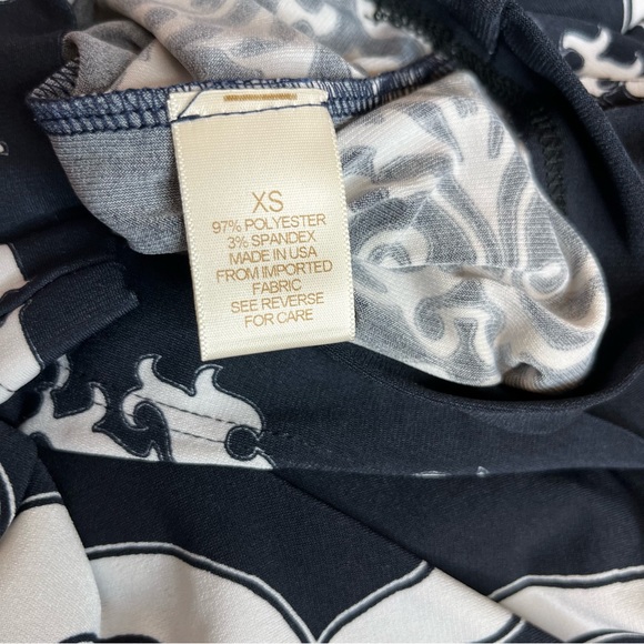 R. tease Mini Dress Women’s XS Navy Blue & White Bodycon Flare Long Sleeves - Picture 7 of 7